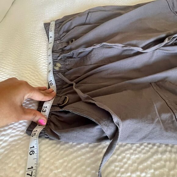 Project/Rebel Women's Cargo Pants Gray Relaxed Drawstring Hem Trousers Size L - Picture 9 of 10
